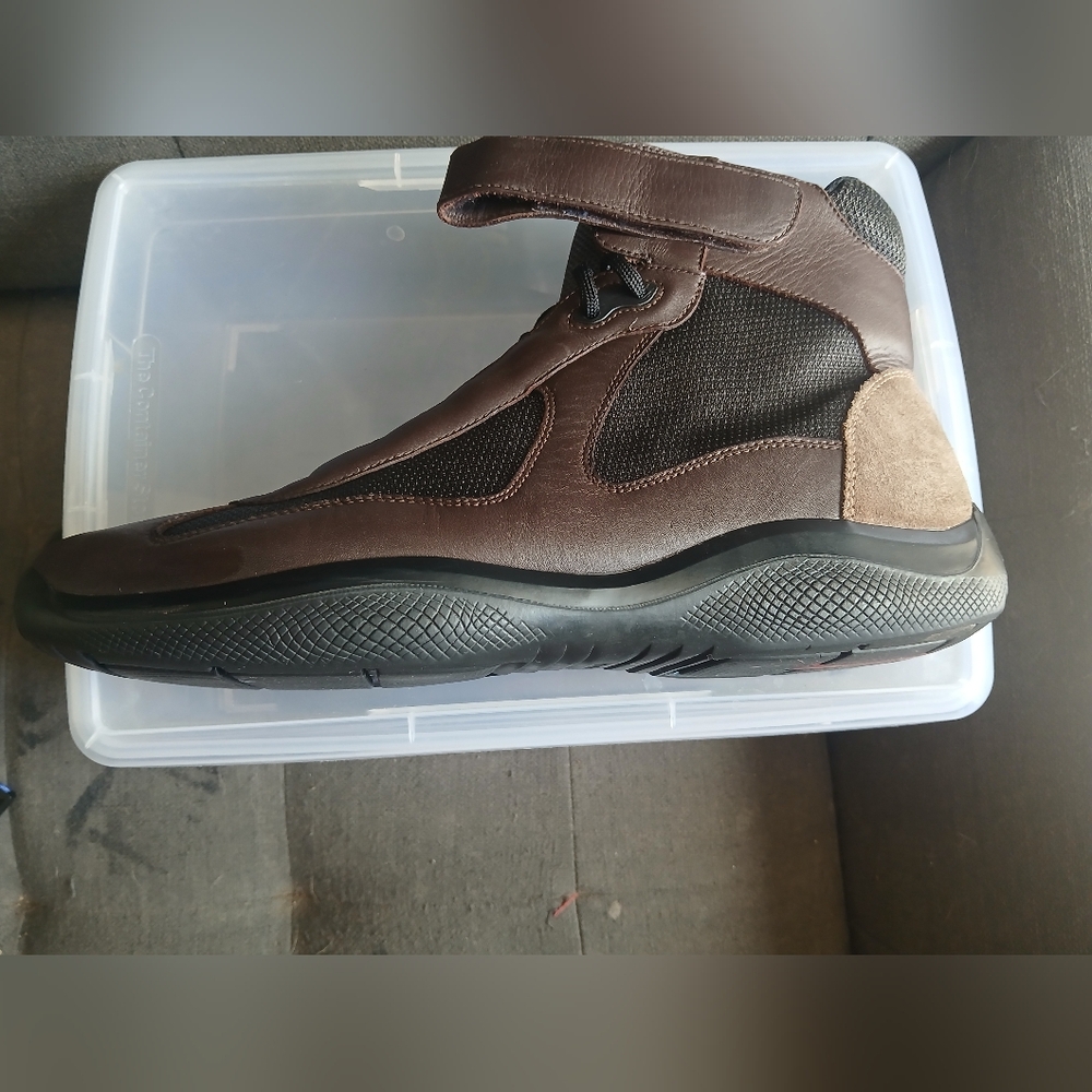 VINTAGE Prada Linea Rossa America’s Cup High-Top - Espresso Brown - US 12 (UK 11 - Picture 5 of 9